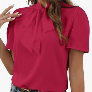 Hot Pink Bow Blouse